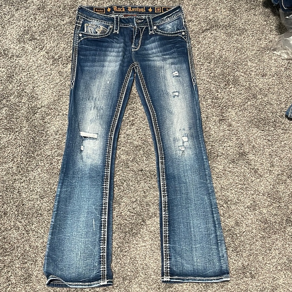 Women’s Rock Revival Boot Cut Jeans, Size 28.